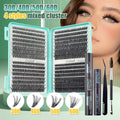 640 Cluster False Eyelashes Kit Natural & Dramatic 2-in-1 Individual Lashes for Daily & Party