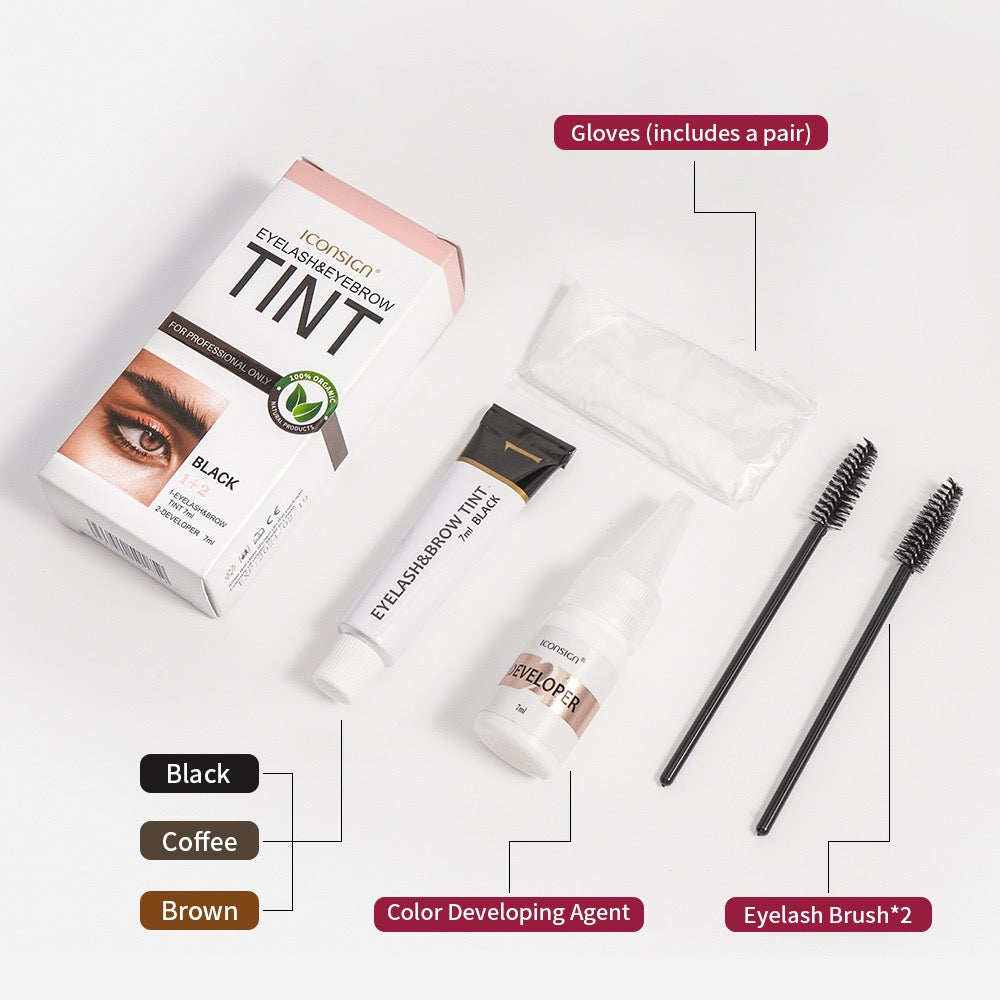 Waterproof Sweat-proof Eyebrow Tint Kit Semi Permanent Brow Tint for Women, Long Last Effect Up to 4 weeks